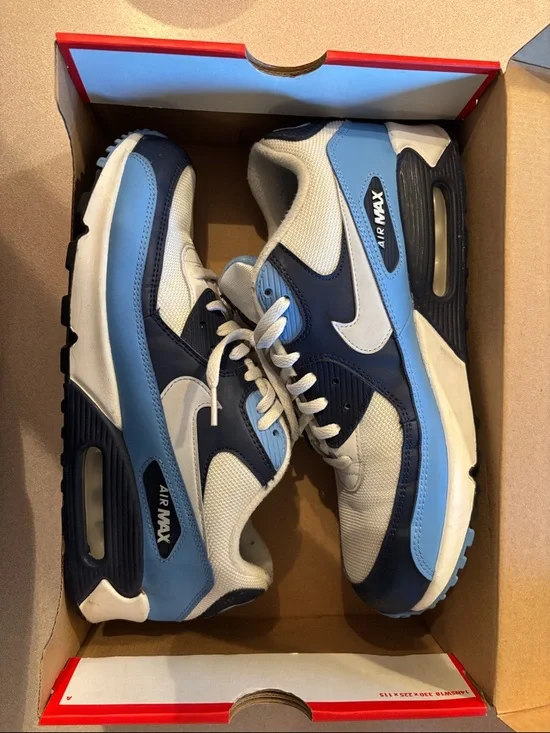 Nike Air Max Men's Athletic Shoes White Navy Sky Blue - Picture 5 of 5